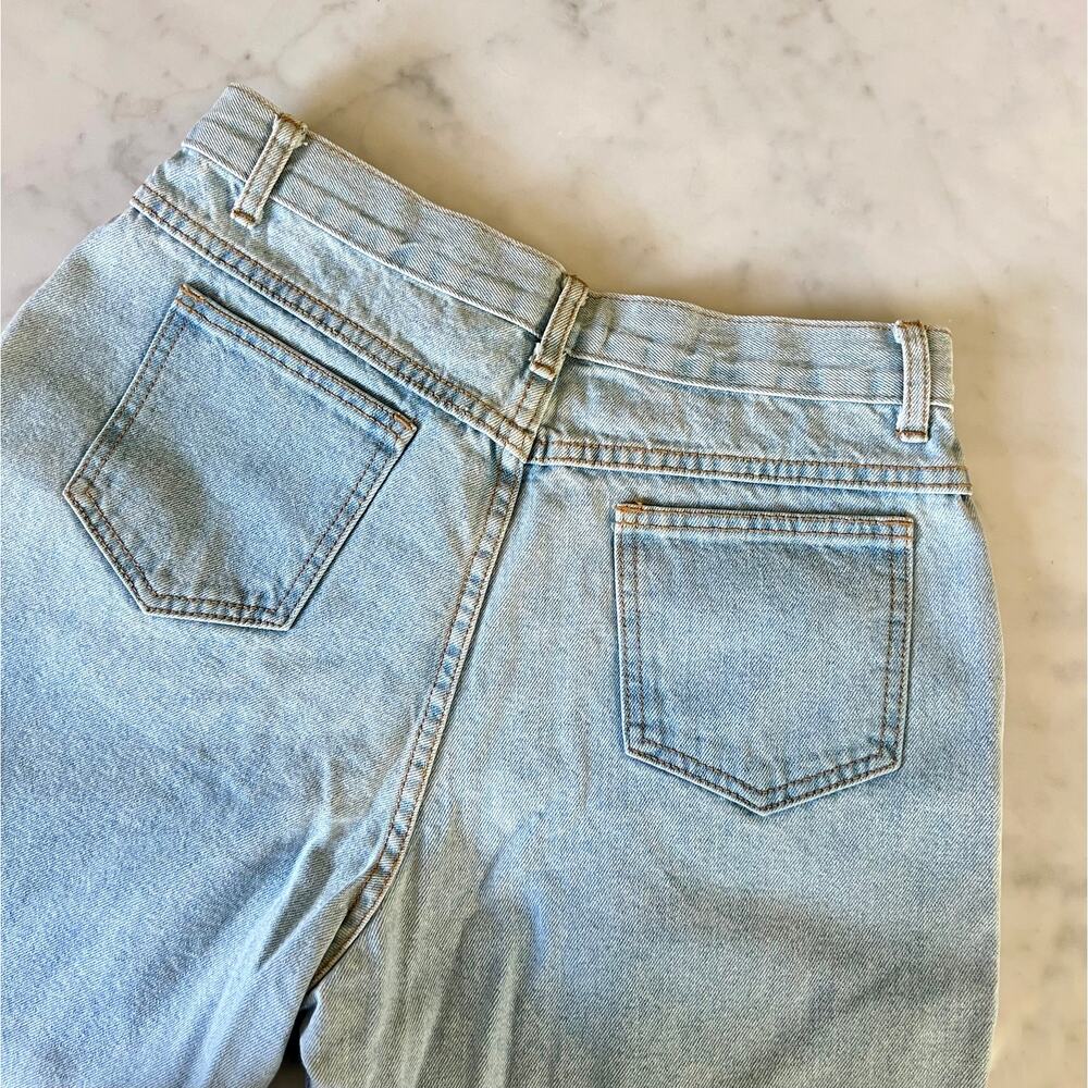 Vintage 90s Yellow Embroidered Heart Cut Out High Waisted Light Jeans 30 - 31" - Picture 6 of 12